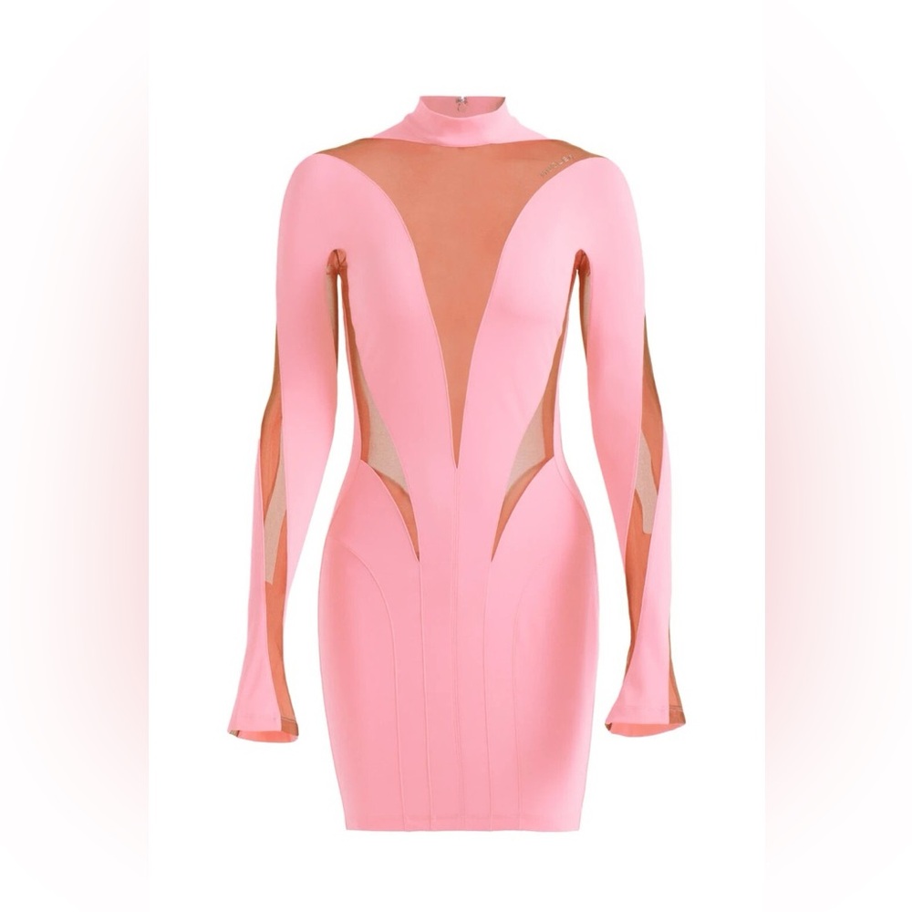 Mugler x HM Pink Cut-Out Long Sleeve Dress - Picture 2 of 8
